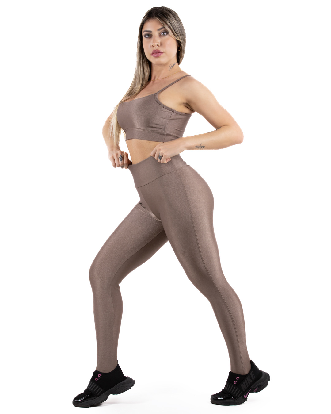 Conjunto Fitness Academia VitalBalance Top + Calça Legging em Poliamid